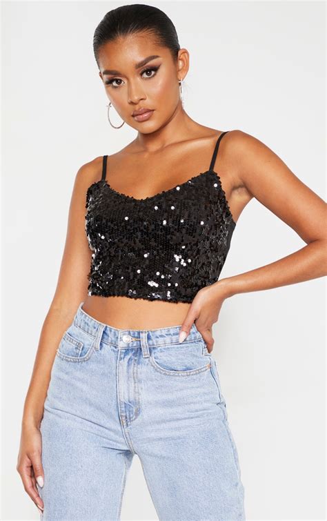 black crop top louis vuitton beed|LV Circle Sequin Crop Top .